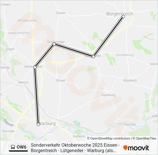 Автобус OW6: карта маршрута
