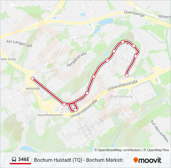 346E Bus Line Map