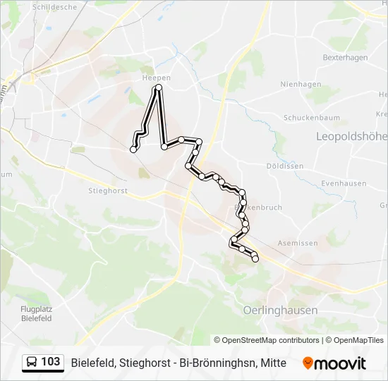 Автобус 103: карта маршрута