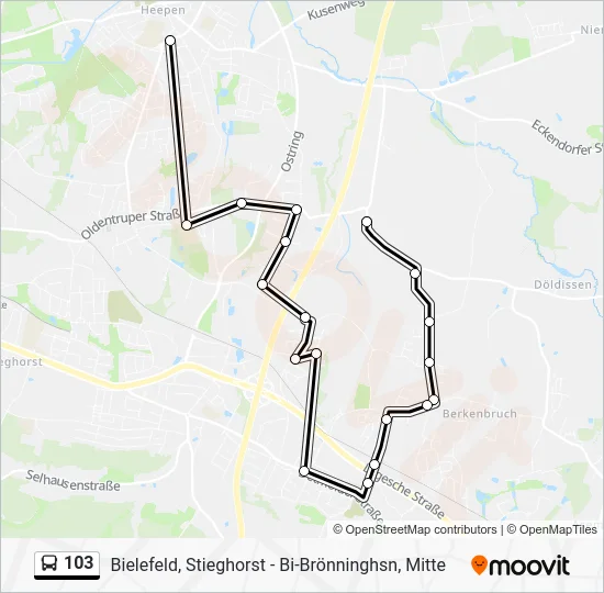 Автобус 103: карта маршрута