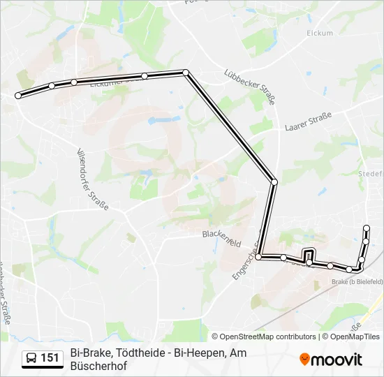Автобус 151: карта маршрута
