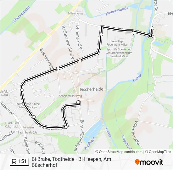 Автобус 151: карта маршрута