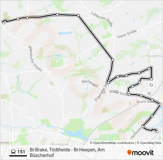 Автобус 151: карта маршрута