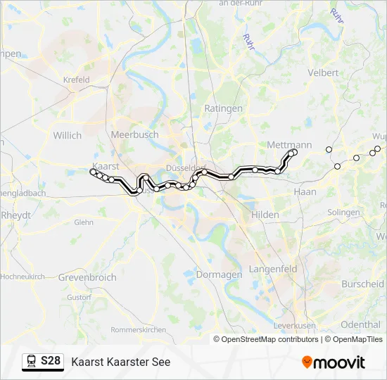 Поезд S28: карта маршрута