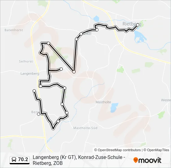Автобус 70.2: карта маршрута