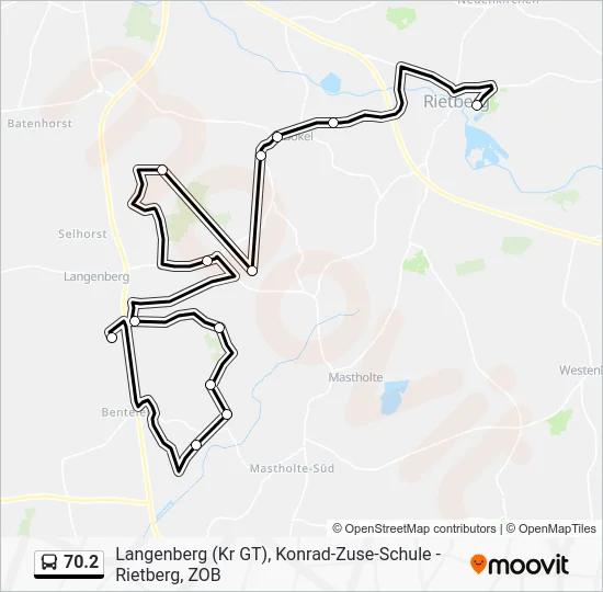 Автобус 70.2: карта маршрута