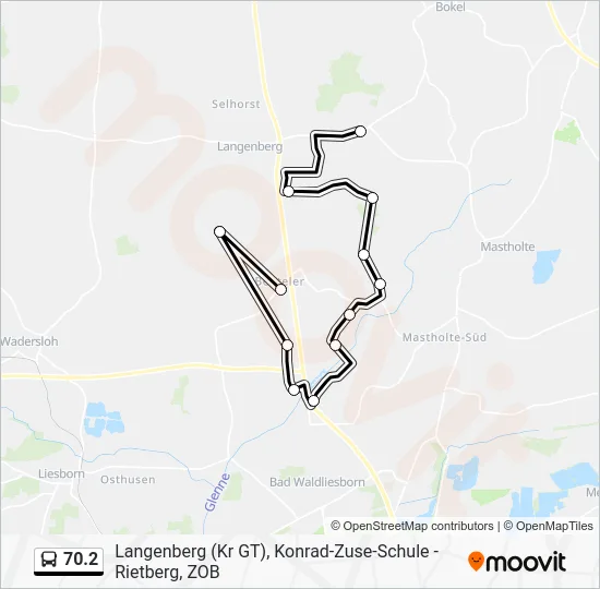Автобус 70.2: карта маршрута