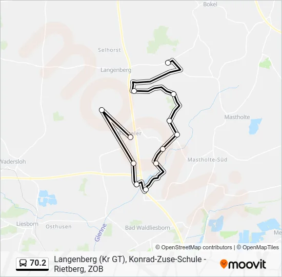 Автобус 70.2: карта маршрута