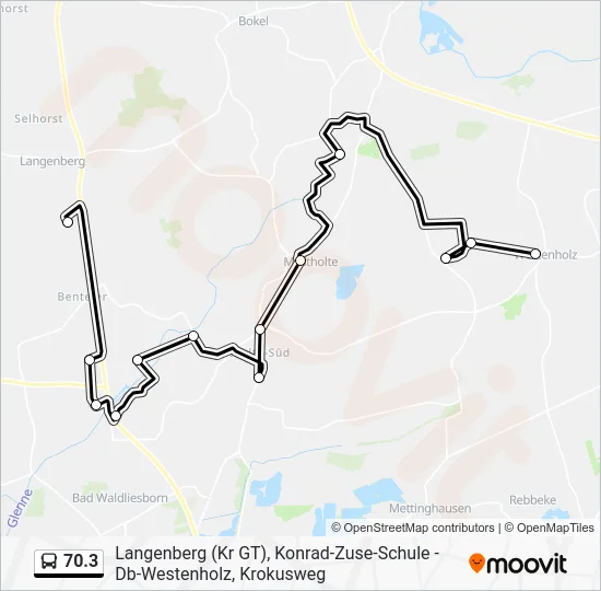 Автобус 70.3: карта маршрута