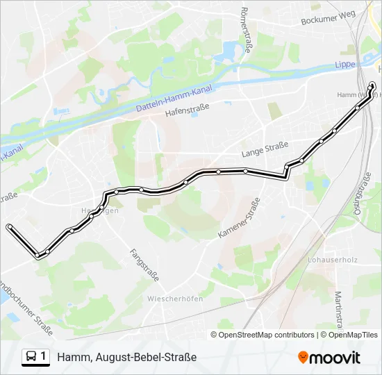 Buslinie 1 Karte