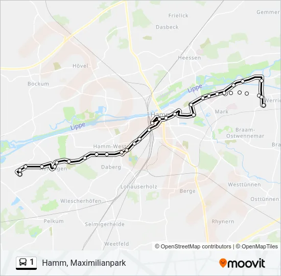 Buslinie 1 Karte