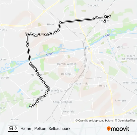 Buslinie 8 Karte