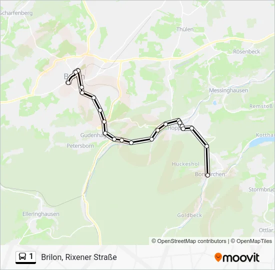 Автобус 1: карта маршрута