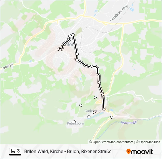 Автобус 3: карта маршрута