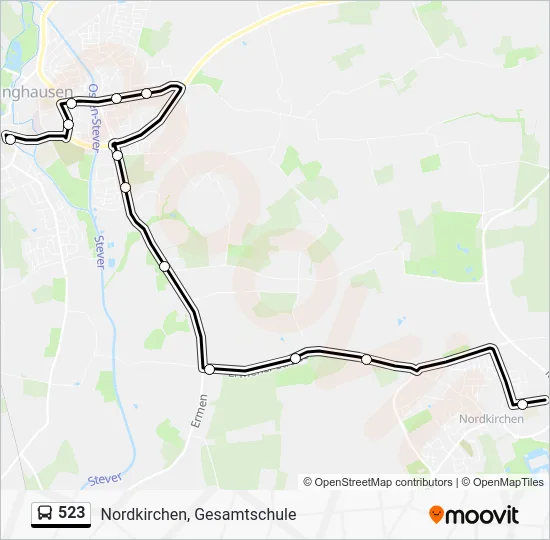 Автобус 523: карта маршрута