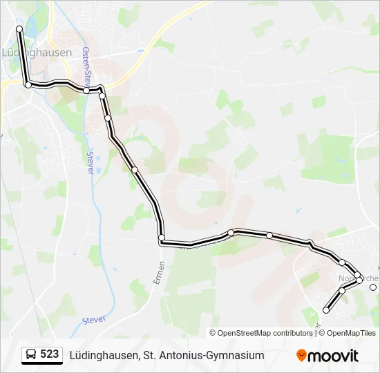 Автобус 523: карта маршрута