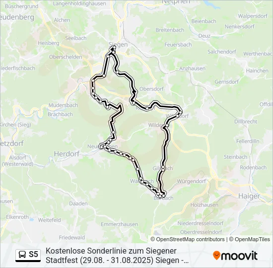 Автобус S5: карта маршрута