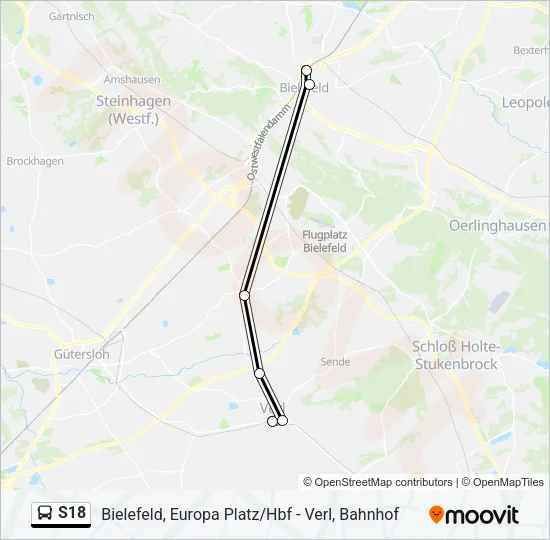 S18 Bus Line Map