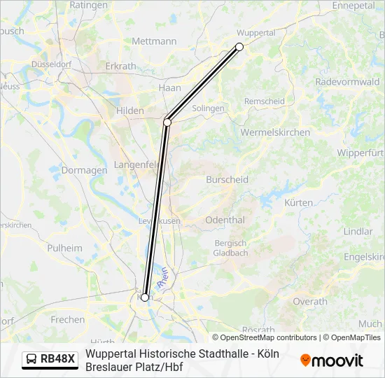 Автобус RB48X: карта маршрута