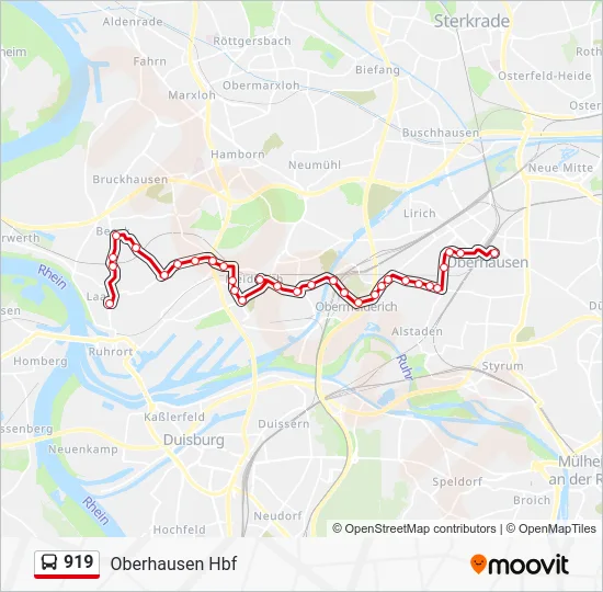 Автобус 919: карта маршрута