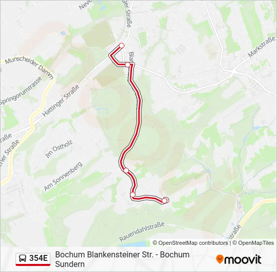 Автобус 354E: карта маршрута