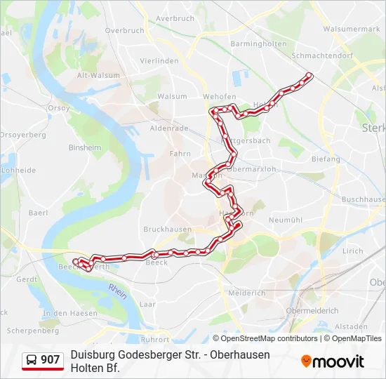 Автобус 907: карта маршрута