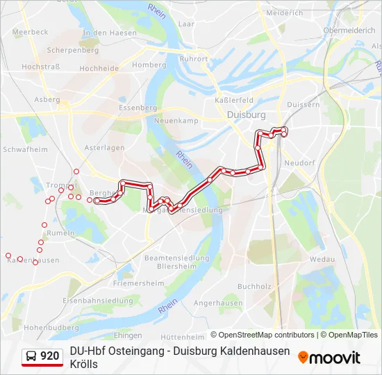 Автобус 920: карта маршрута