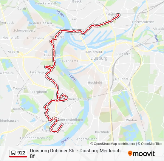 Автобус 922: карта маршрута