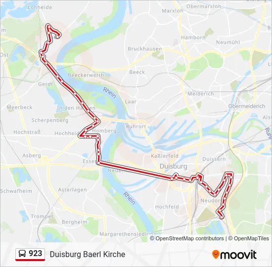 Автобус 923: карта маршрута