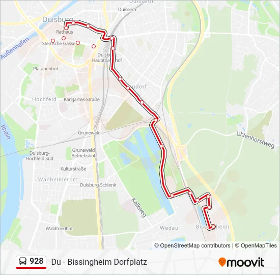 Автобус 928: карта маршрута