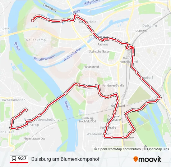 937 Bus Line Map