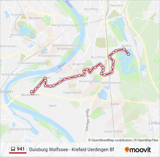 Автобус 941: карта маршрута
