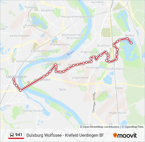 Автобус 941: карта маршрута
