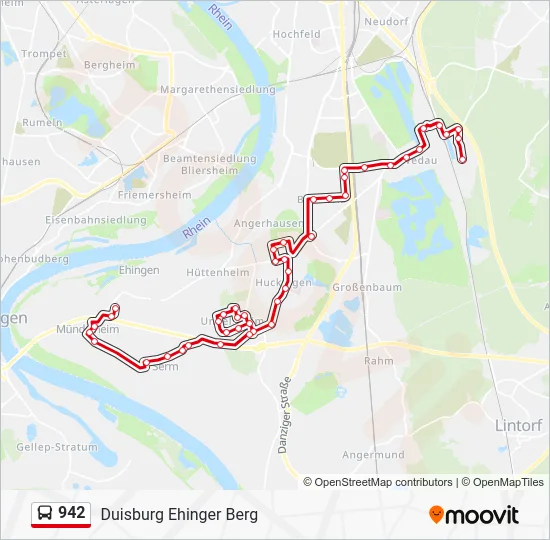 Автобус 942: карта маршрута