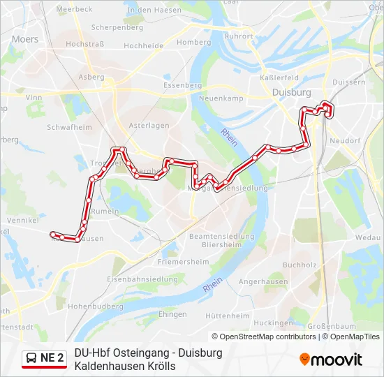 Автобус NE 2: карта маршрута