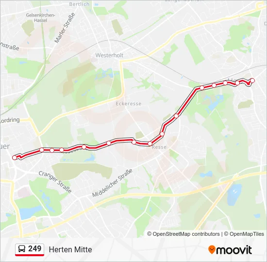Автобус 249: карта маршрута