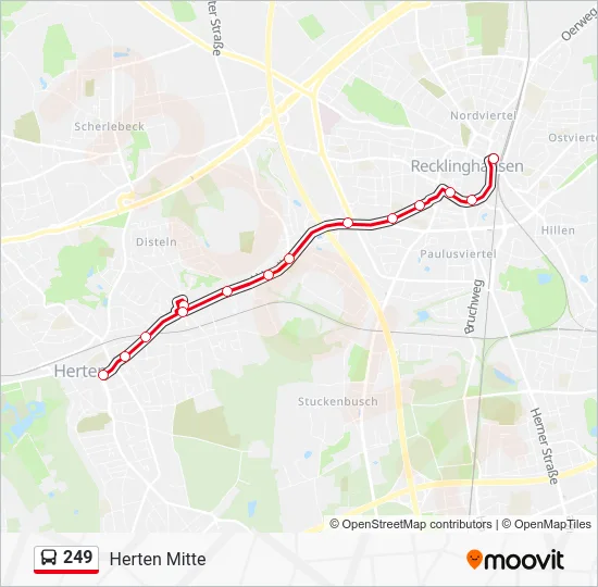 Автобус 249: карта маршрута