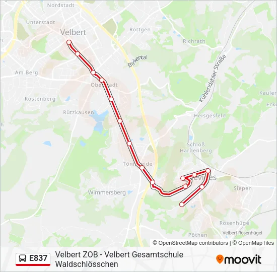 E837 Bus Line Map