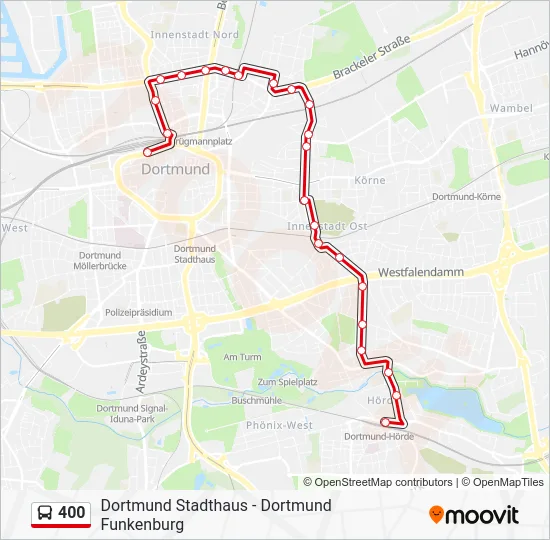 Автобус 400: карта маршрута