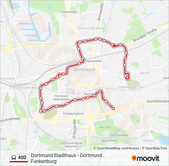 Автобус 400: карта маршрута