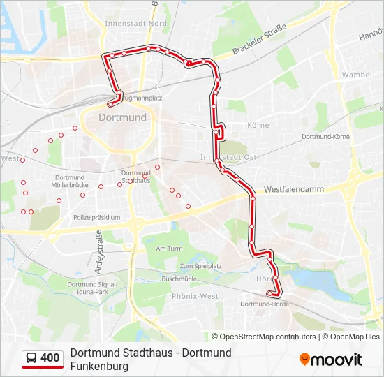 Автобус 400: карта маршрута