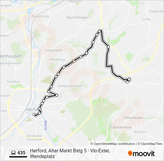 Автобус 435: карта маршрута