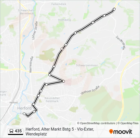 Автобус 435: карта маршрута