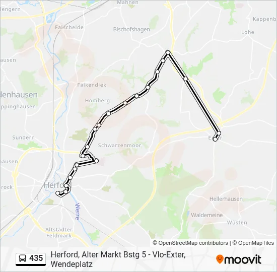 Автобус 435: карта маршрута