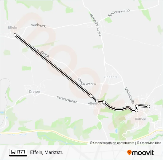 R71 Bus Line Map
