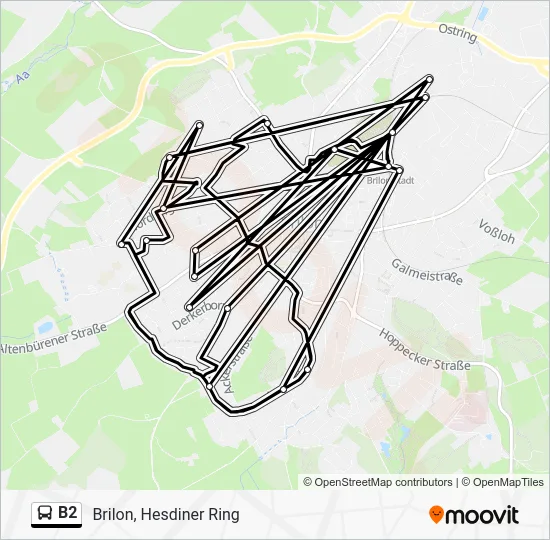Автобус B2: карта маршрута