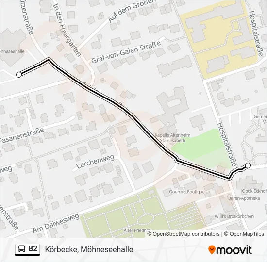 B2 Bus Line Map