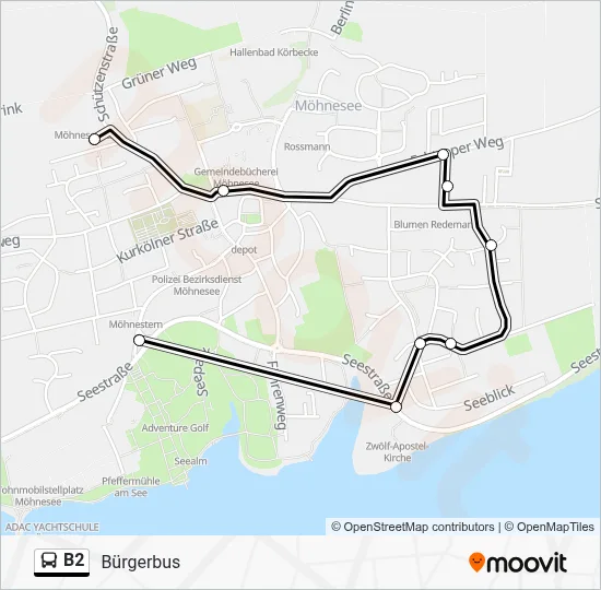 Buslinie B2 Karte