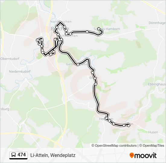 Автобус 474: карта маршрута