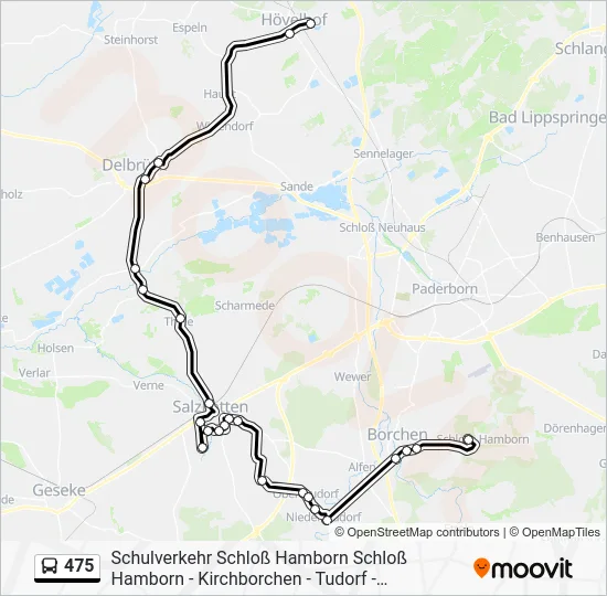 Автобус 475: карта маршрута